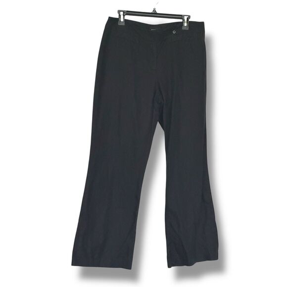 Focus 2000 Women’s Black Linen Blend Wide Leg Pants 12 Lightweight Minimalist - Picture 1 of 9